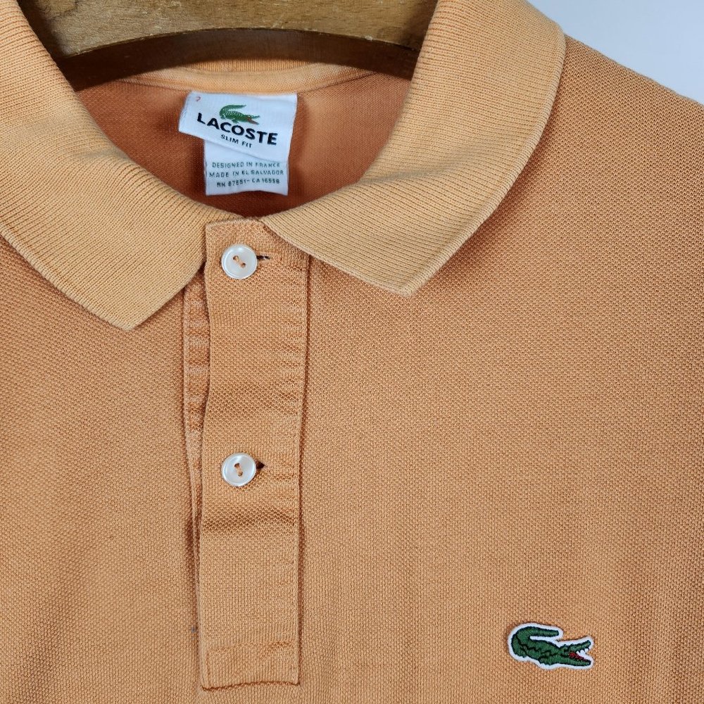 Orange Lacoste Slim Fit Polo, Size 7 / US Xl